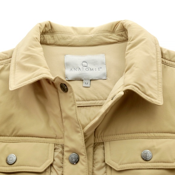 Anatomie Moritz Quilted Puffer Button Snap Lightweight Camel Trucker Jacket WM M - Picture 5 of 8